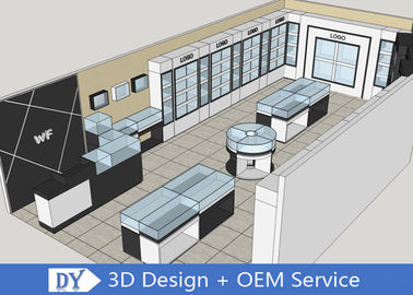 OEM 3D Design Store กล่องแสดงเครื่องประดับ ไม้กระจ่างขาว / ดํา